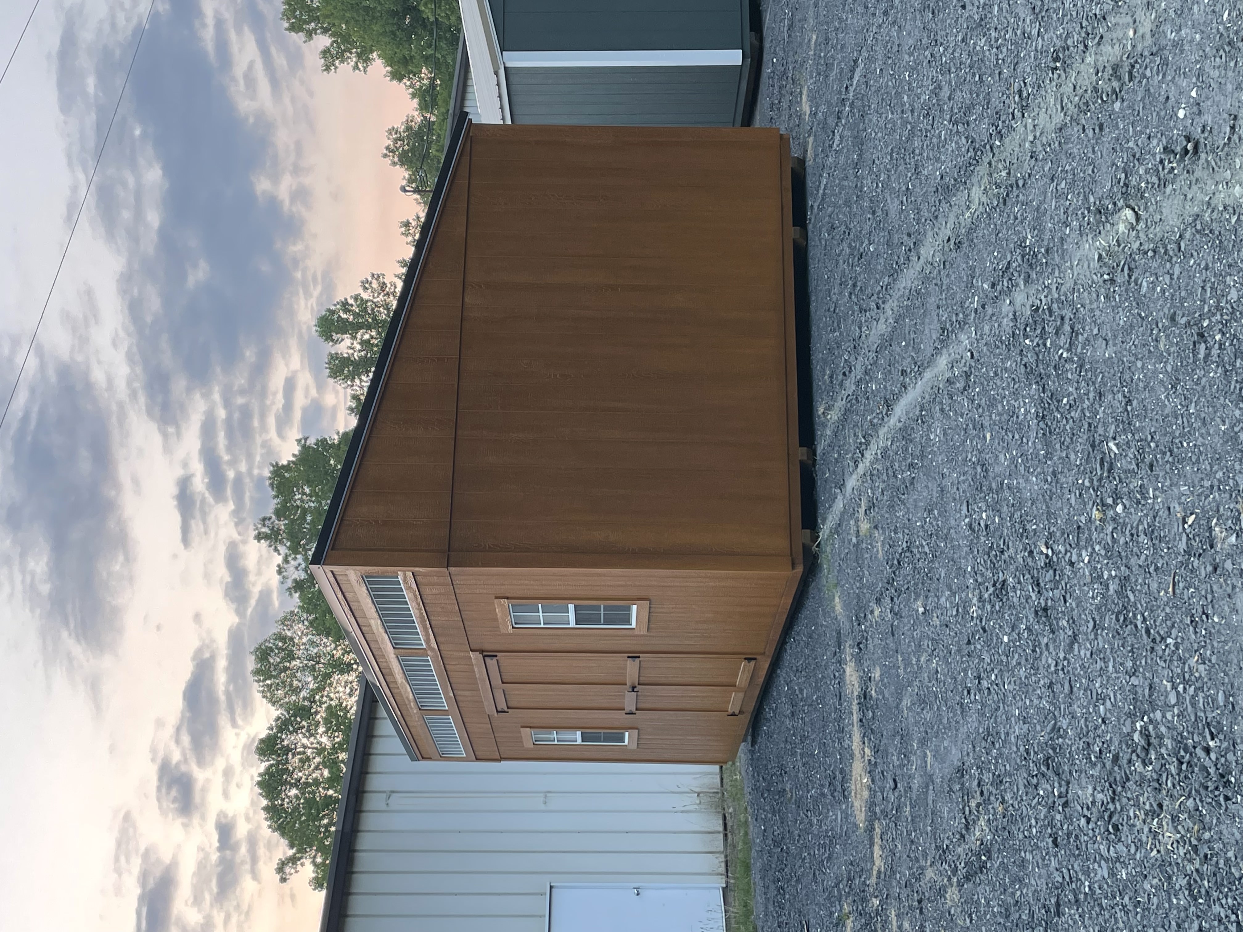 Shed built and delivered by Horizon Building Co.