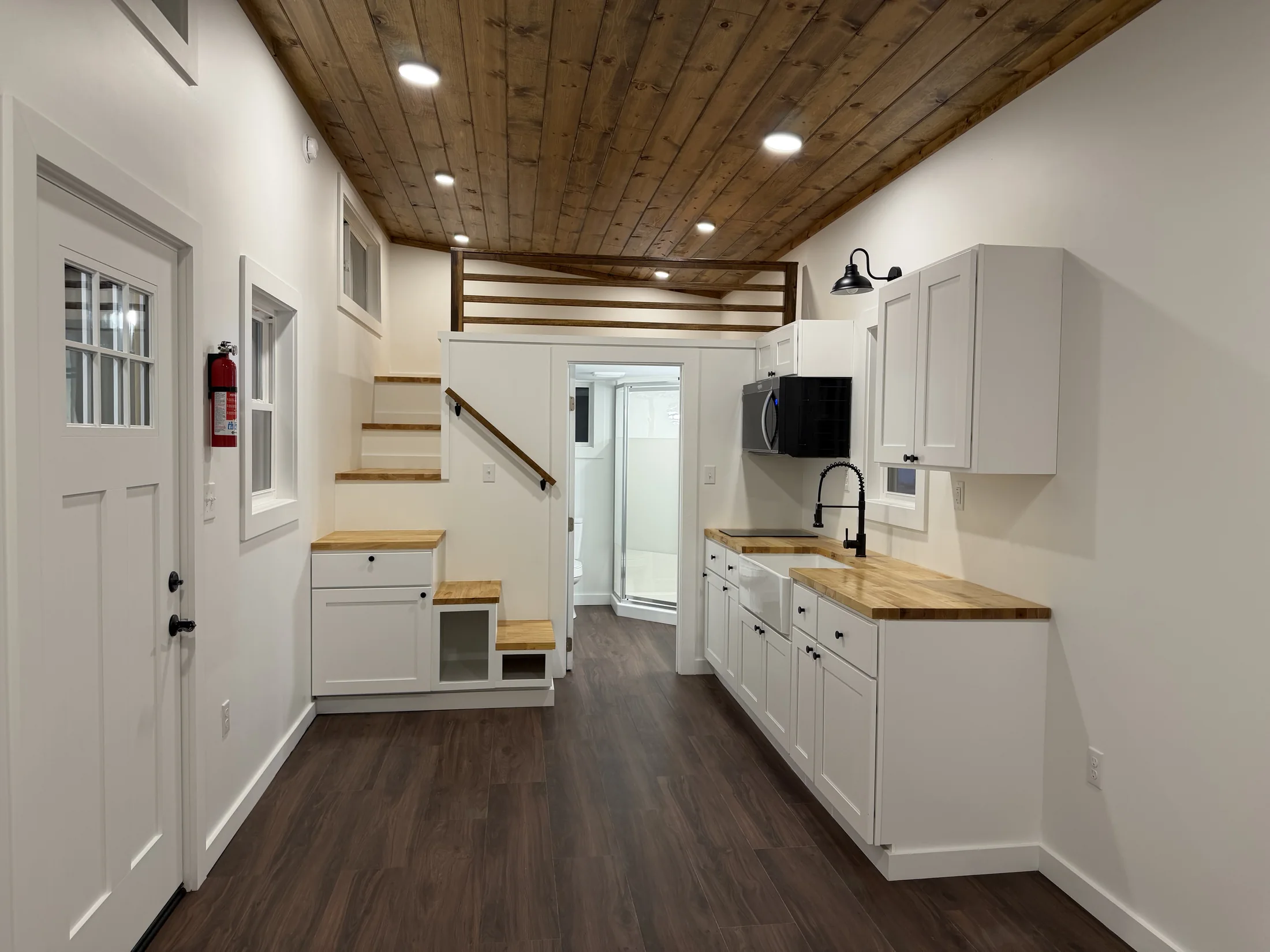 The Lodge — kitchen and loft